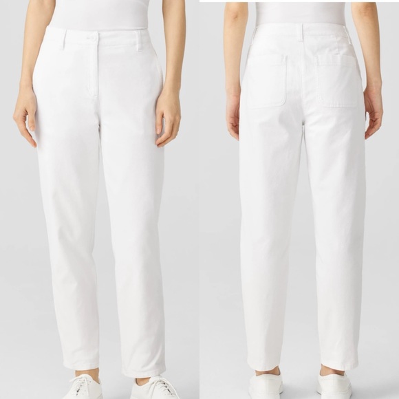 Eileen Fisher Pants - Eileen Fisher size 14 white cotton hemp tapered pants
